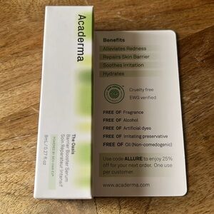 3/$15 Acaderma The Oasis Barrier Booster Serum Mini Size